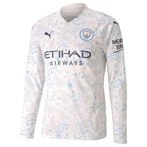 Tailandia Camiseta Manchester City 3ª ML 2020 2021 Blanco